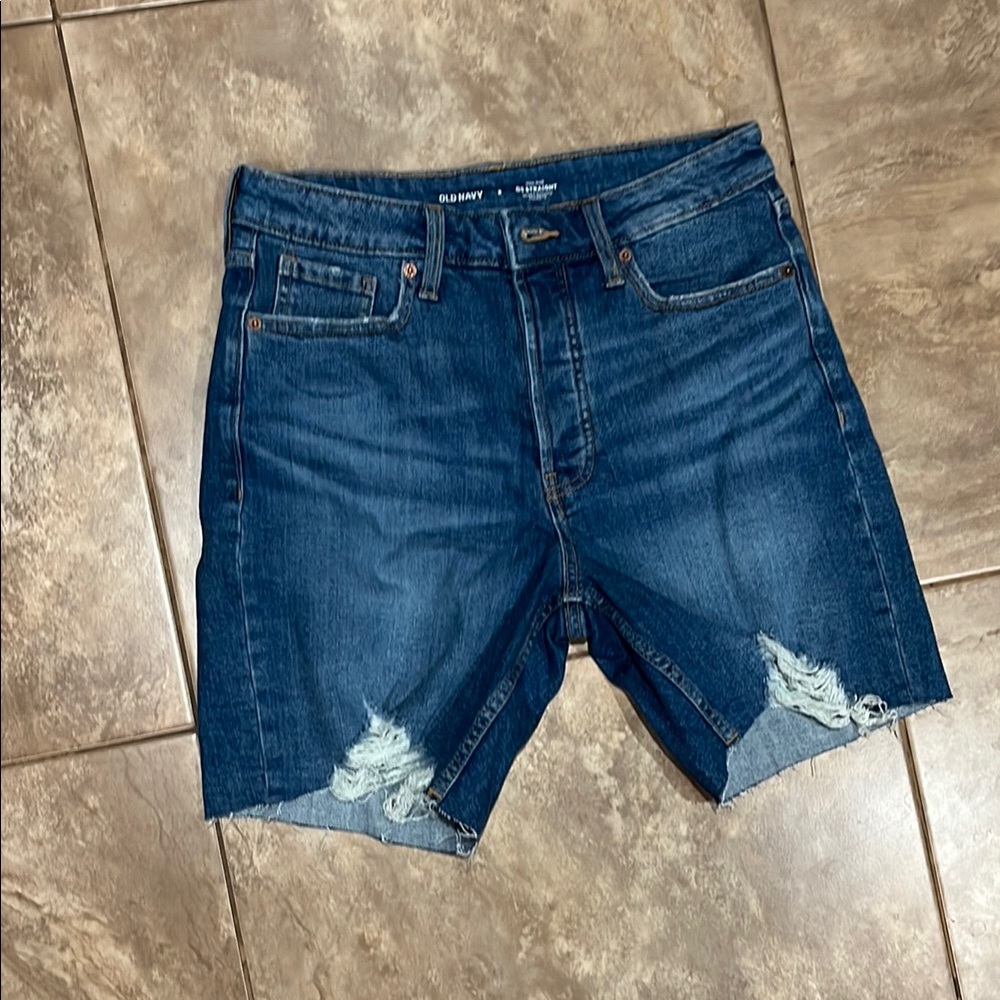 Old Navy Blue Ripped Denim Shorts